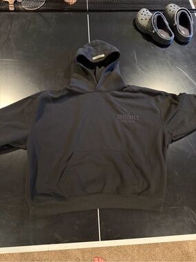 Black Originals Pullover Hoodie with Chest Logo